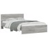 Estructura de cama cabecero y luces LED gris Sonoma 140x190