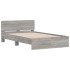 Estructura de cama cabecero y luces LED gris Sonoma 140x190
