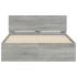 Estructura de cama cabecero y luces LED gris Sonoma 140x190