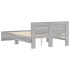 Estructura de cama cabecero y luces LED gris Sonoma 140x190