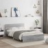 Estructura de cama cabecero y luces LED gris Sonoma 135x190