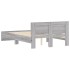 Estructura de cama cabecero y luces LED gris Sonoma 135x190