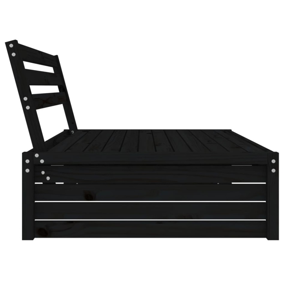 Sofá central de jardín madera maciza de pino negro 120x80