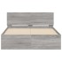 Estructura de cama cabecero y luces LED gris Sonoma 120x190