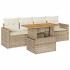 Set sofás jardín y cojines 5 pzas ratán sintético acacia