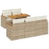 Set sofás jardín y cojines 6 pzas ratán sintético acacia