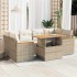 Set sofás jardín y cojines 6 pzas ratán sintético acacia
