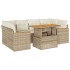 Set sofás jardín y cojines 6 pzas ratán sintético acacia