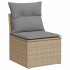 Set sofás jardín y cojines 7 pzas ratán sintético acacia