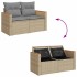 Set sofás jardín y cojines 7 pzas ratán sintético acacia