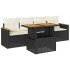 Set sofás jardín y cojines 5 pzas ratán sintético acacia