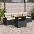 Set sofás jardín y cojines 5 pzas ratán sintético acacia