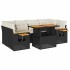 Set sofás jardín y cojines 7 pzas ratán sintético acacia