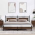 Estructura de cama sin colchón metal roble marrón 200x200