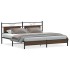 Estructura de cama sin colchón metal roble marrón 200x200