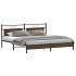 Estructura de cama sin colchón metal roble marrón 200x200