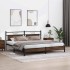 Estructura de cama sin colchón metal roble marrón 200x200