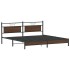 Estructura de cama sin colchón metal roble marrón 200x200