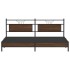 Estructura de cama sin colchón metal roble marrón 200x200