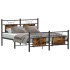 Estructura de cama sin colchón madera roble ahumado 140x200