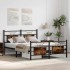 Estructura de cama sin colchón madera roble ahumado 140x200