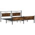 Estructura de cama sin colchón metal roble ahumado 160x200