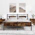 Estructura de cama sin colchón metal roble ahumado 160x200