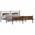 Estructura de cama sin colchón metal roble ahumado 160x200