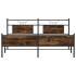 Estructura de cama sin colchón metal roble ahumado 160x200