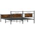 Estructura de cama sin colchón metal roble ahumado 160x200