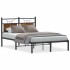 Estructura de cama sin colchón madera roble ahumado 120x200