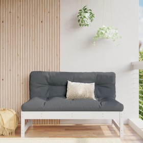 Sofá central de jardín madera maciza de pino blanco 120x80