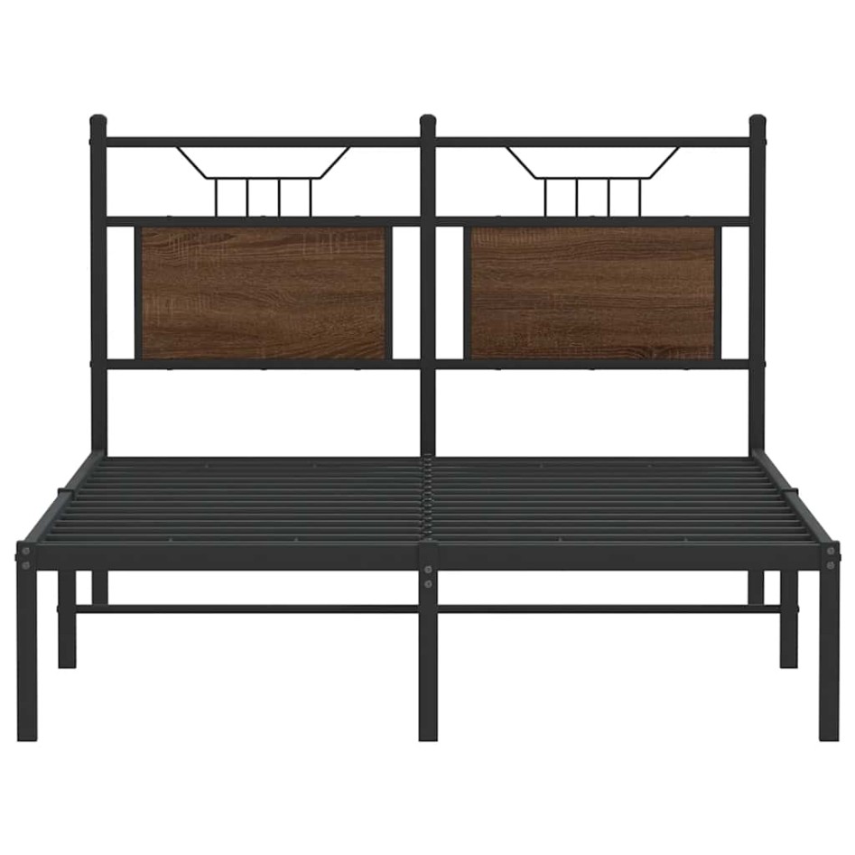 Estructura de cama sin colchón madera marrón roble 120x200