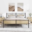 Estructura de cama sin colchón metal roble Sonoma 160x200 cm