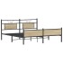 Estructura de cama sin colchón metal roble Sonoma 160x200