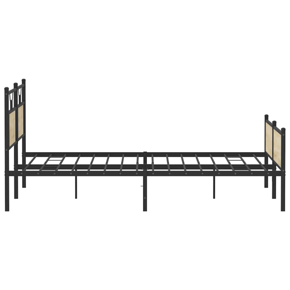 Estructura de cama sin colchón metal roble Sonoma 160x200