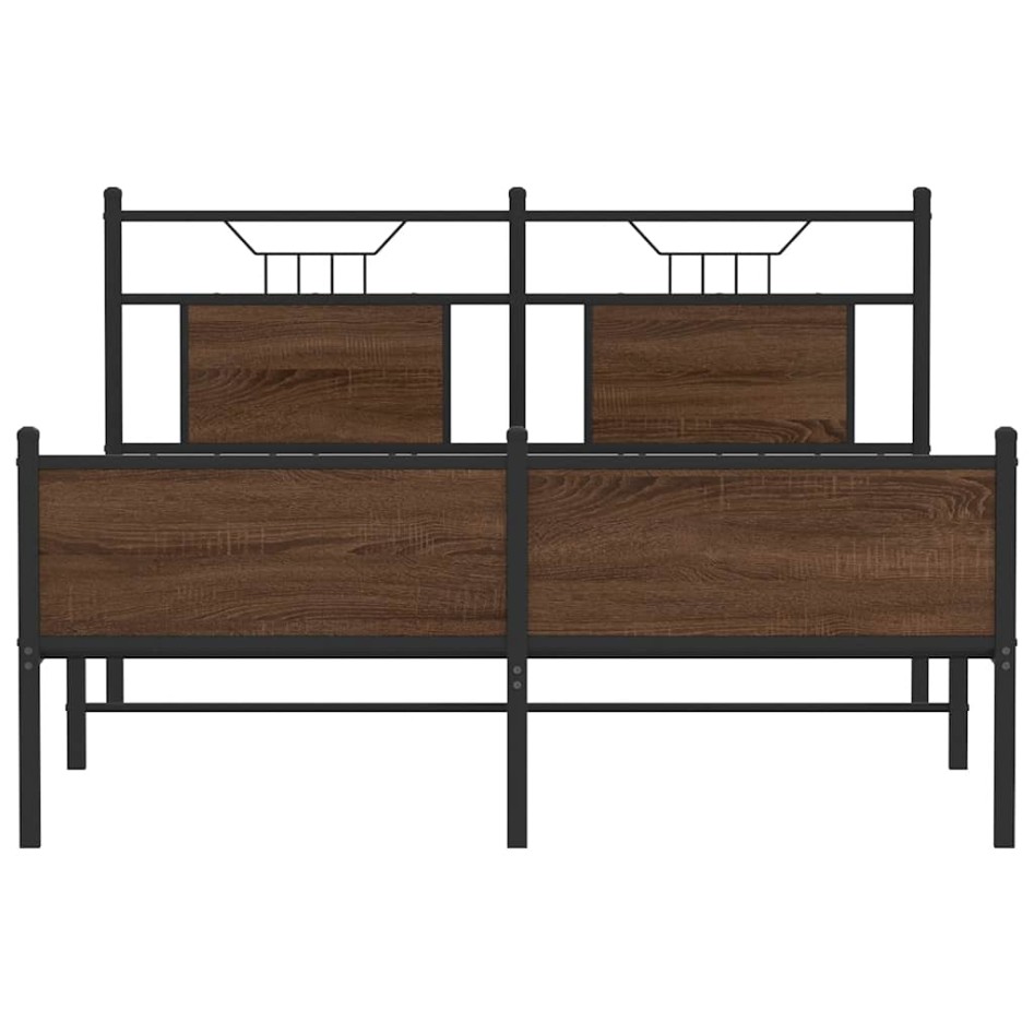 Estructura de cama sin colchón madera marrón roble 140x190