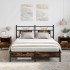 Estructura de cama sin colchón madera roble ahumado 140x200