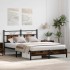 Estructura de cama sin colchón madera roble ahumado 140x200