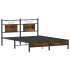 Estructura de cama sin colchón madera roble ahumado 140x200