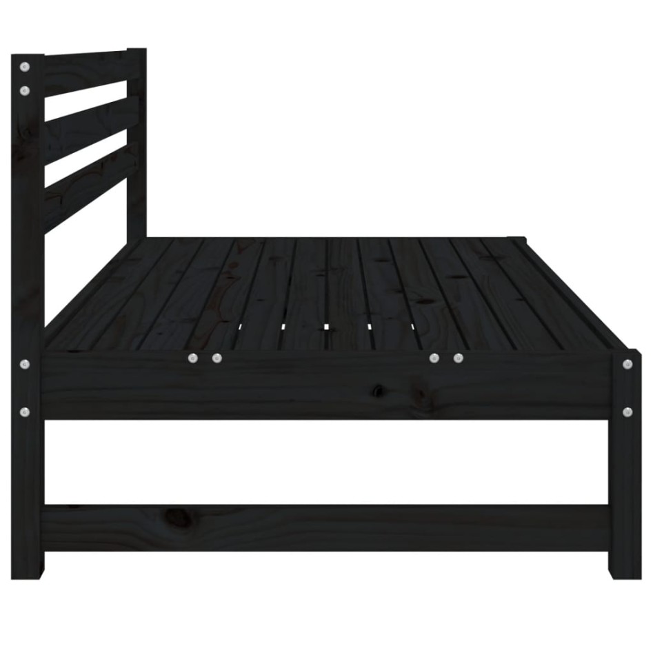 Sofás centrales de jardín 2 uds madera de pino negro 120x80