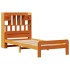 Cama con estantería sin colchón madera maciza marrón 75x190