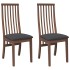 Sillas de comedor con cojines 2 uds madera maciza marrón