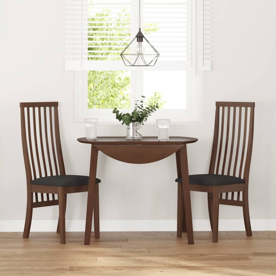 Sillas de comedor con cojines 2 uds madera maciza marrón