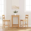 Taburetes de bar 2 uds madera maciza natural caucho