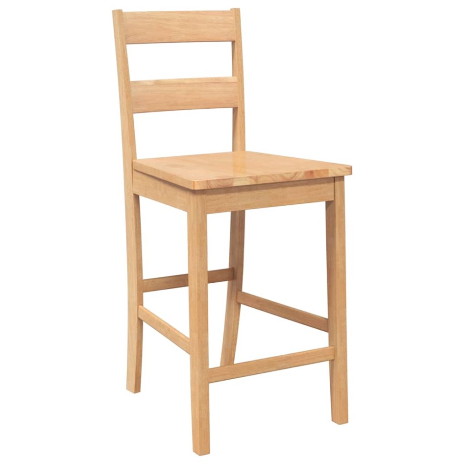 Taburetes de bar 2 uds madera maciza natural