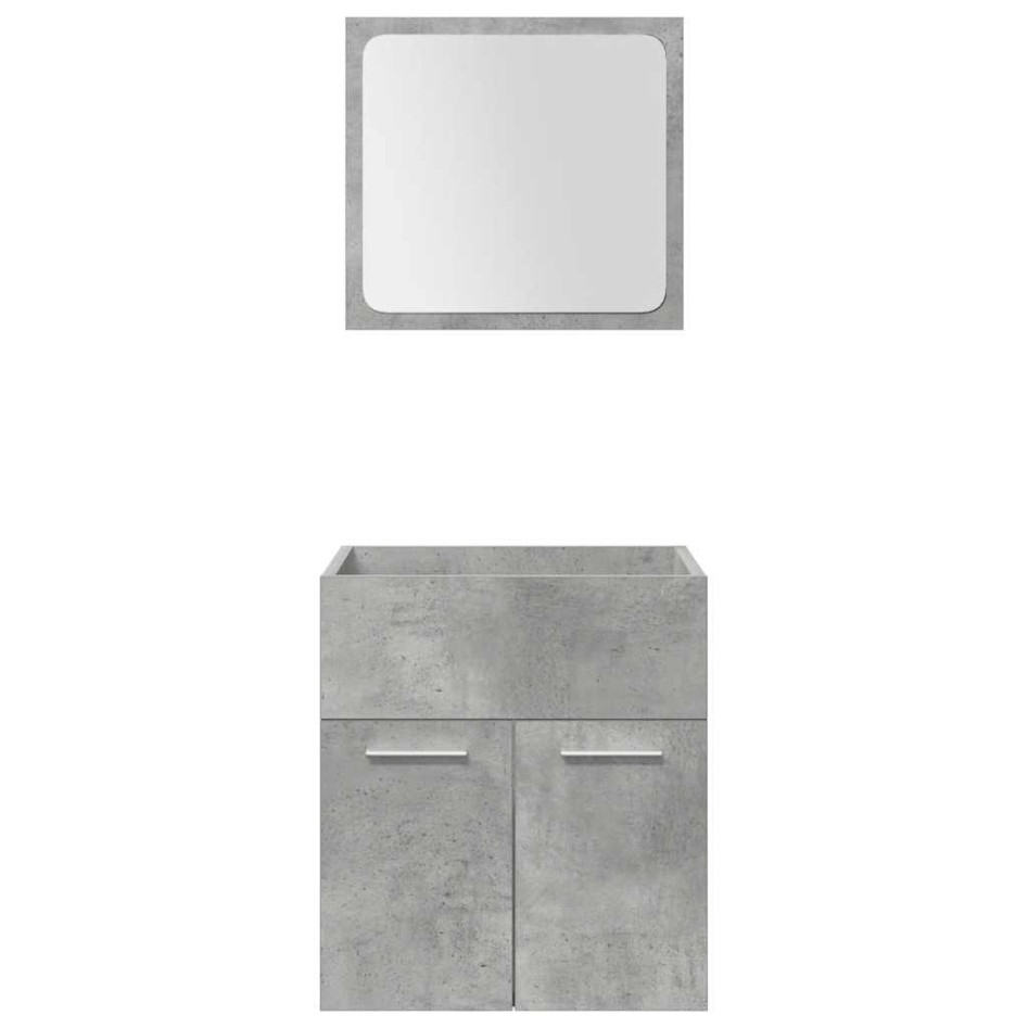 Juego muebles de baño 4 pzas madera contrachapada gris