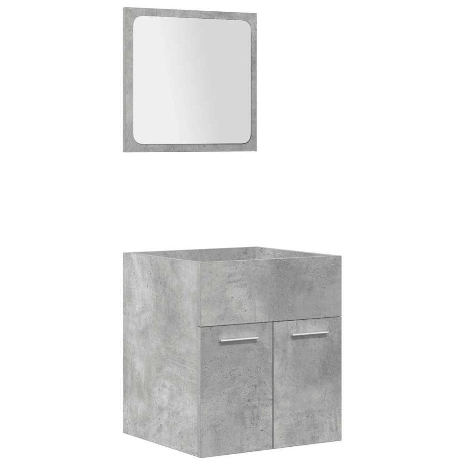 Juego muebles de baño 4 pzas madera contrachapada gris