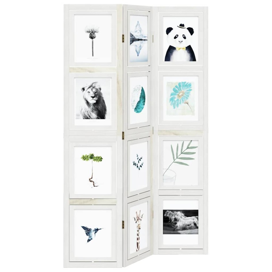 Biombo separador de 3 paneles madera maciza Paulownia