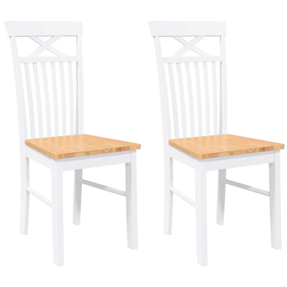 Sillas de comedor 2 unidades madera maciza de caucho